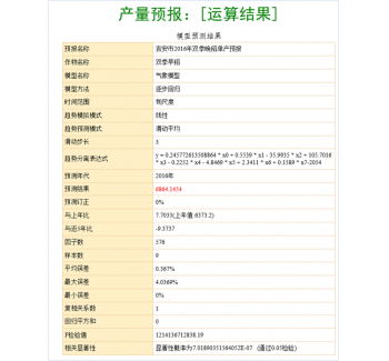 農業氣象產量預報平臺